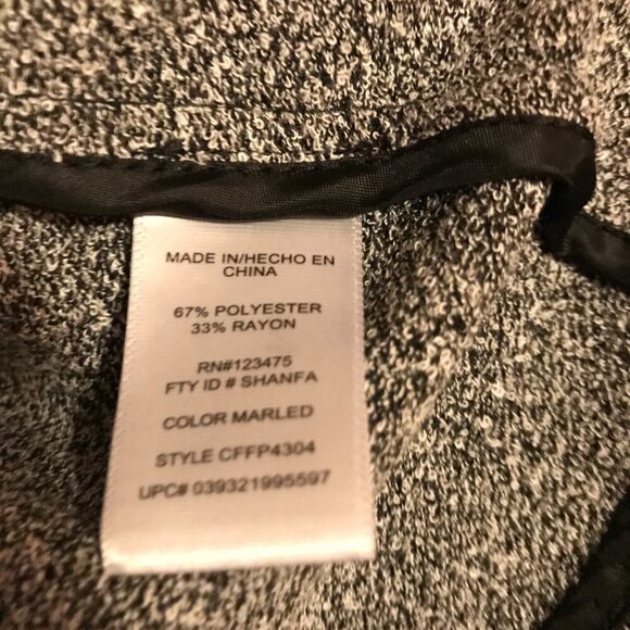 Catherine Malandrino Charcoal Gray Asymmetrical Zip Soft Shell Jacket - Picture 7 of 7